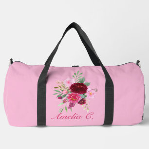 Pretty Pink Floral Duffel Bag