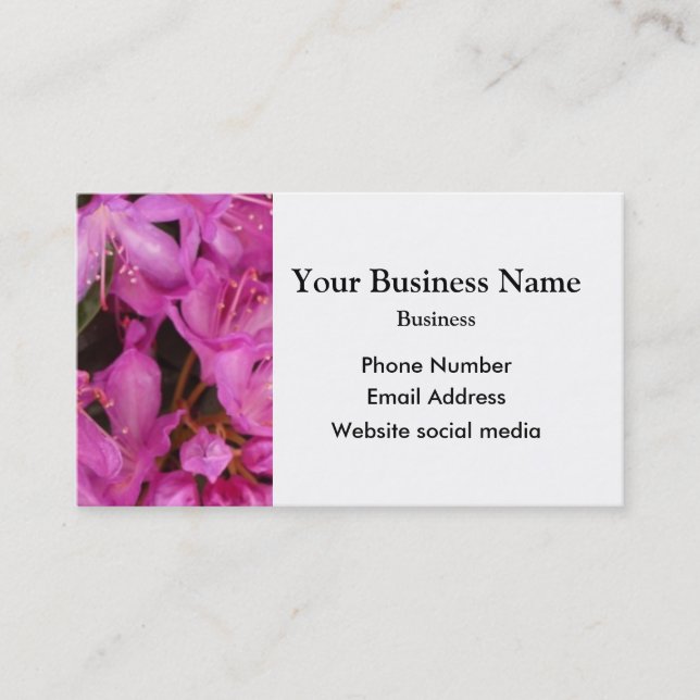 Pretty pink floral flower business card (Front)