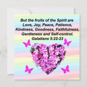 PRETTY PINK FLORAL GALATIANS 5 INVITATION