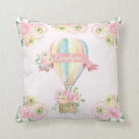 Pretty Pink Floral Hot Air Balloon Girl Nursery