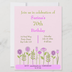 pretty Pink floral invitation