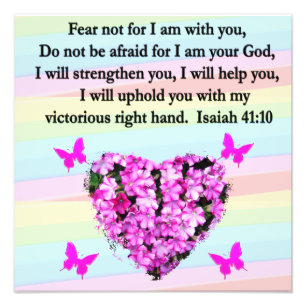 PRETTY PINK FLORAL ISAIAH 41:10 DESIGN PHOTO PRINT