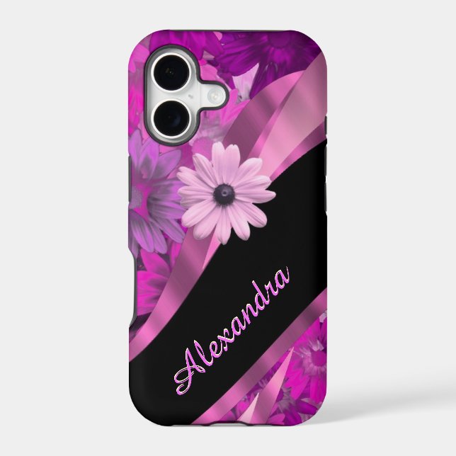 Pretty pink floral pattern personalised (Back)