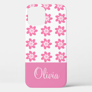 Pretty Pink Floral Personalised Case-Mate iPhone 12 Case
