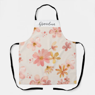Pretty Pink Floral Personalised Grandma Apron
