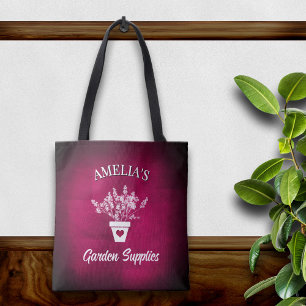 Pretty Pink & Floral Personalized Tote Bag