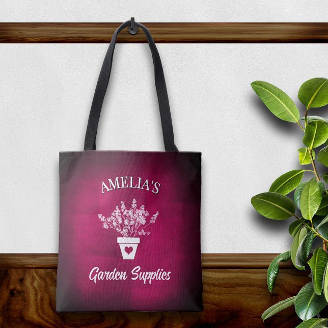 Pretty Pink & Floral Personalized Tote Bag (Creator Uploaded)
