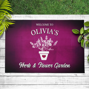 Pretty Pink & Floral Personalized Welcome Doormat