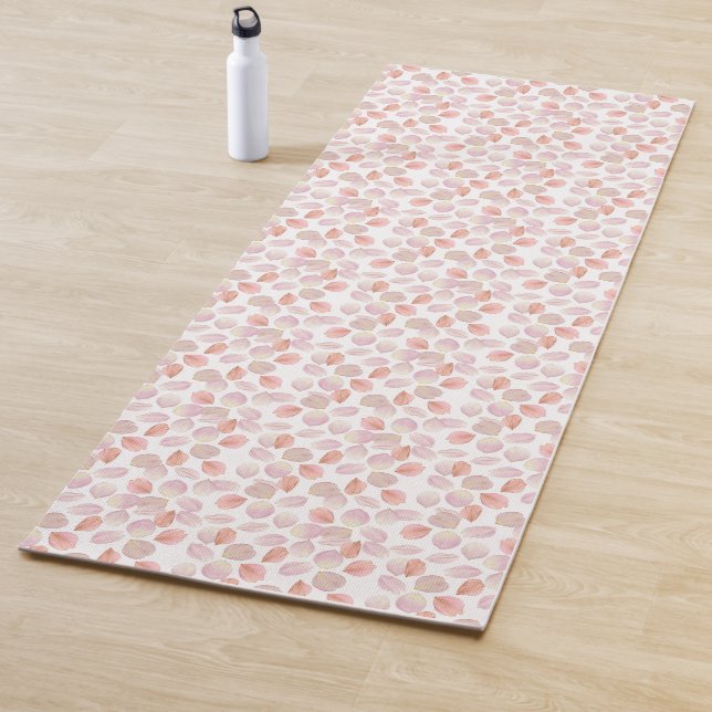 Pretty Pink Floral Petals Gym Fitness Yoga Mat (In Situ)