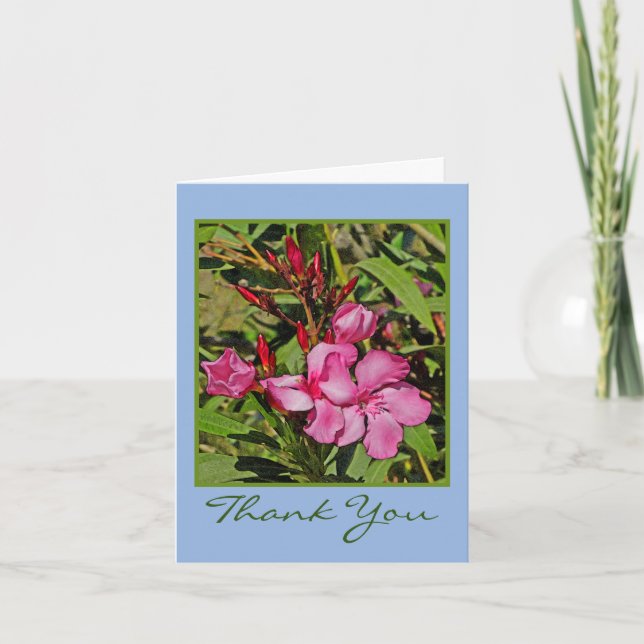 PRETTY PINK FLORAL THANK YOU NOTE CARD (Front)