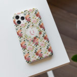 Pretty Pink Florals | Initial Monogram  iPhone 16 Pro Max Case<br><div class="desc">Elevate your iPhone 16 Pro Max with this beautiful Pretty Pink Florals Monogram Case. Adorned with a delicate pattern of blush pink and soft coral blooms, this case perfectly combines elegance and personalisation. The centre monogram initial, encased in a floral wreath, adds a bespoke touch, making it an ideal accessory...</div>