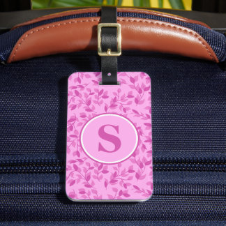 Pretty Pink Florals Monogram Personalised Luggage Tag