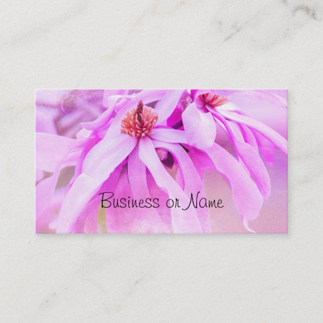 Pretty Pink Flower Blossoms Business Card (Front)