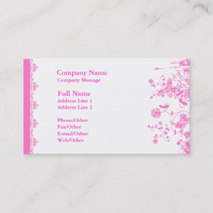 Pretty Pink Flower Business Card Template