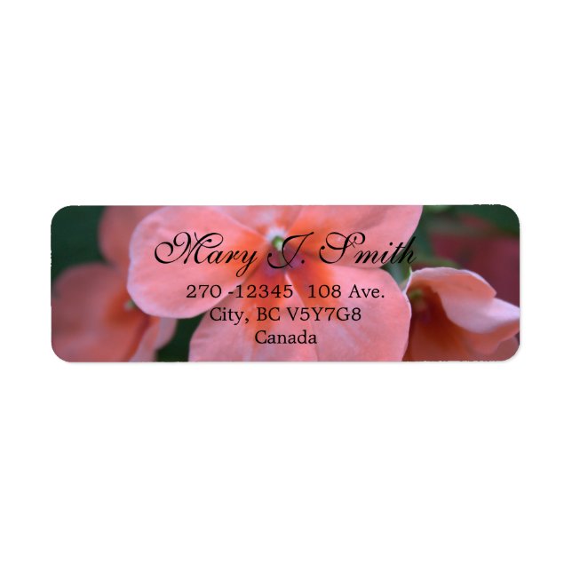 Pretty pink flower custom personalise address (Front)