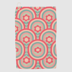 Pretty Pink Flower Design Womans Golf Towel
