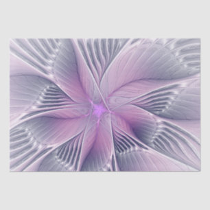 Pretty Pink Flower Modern Abstract Fractal Art Tissue Paper