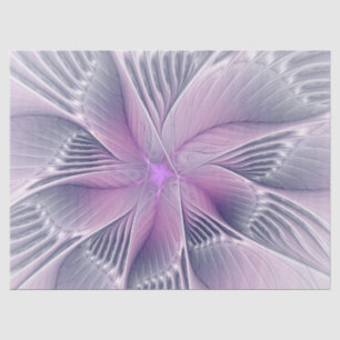Pretty Pink Flower Modern Abstract Fractal Art Tissue Paper