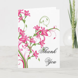 Pretty Pink Flower Thank You Greeting Card