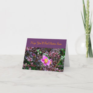 PRETTY PINK FLOWER WITH GOLD CENTER/ GET WELL CARD