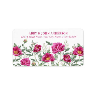 Pretty Pink Flowers Address Labels