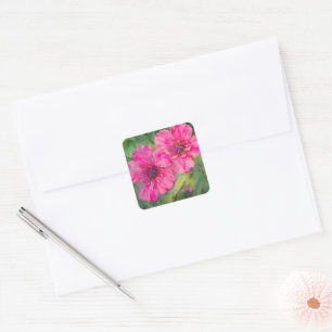 Pretty Pink Flowers Art Floral Sticker