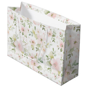 Pretty Pink Flowers Birthday Large Gift Bag