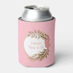 Pretty Pink Flowers Can Cooler