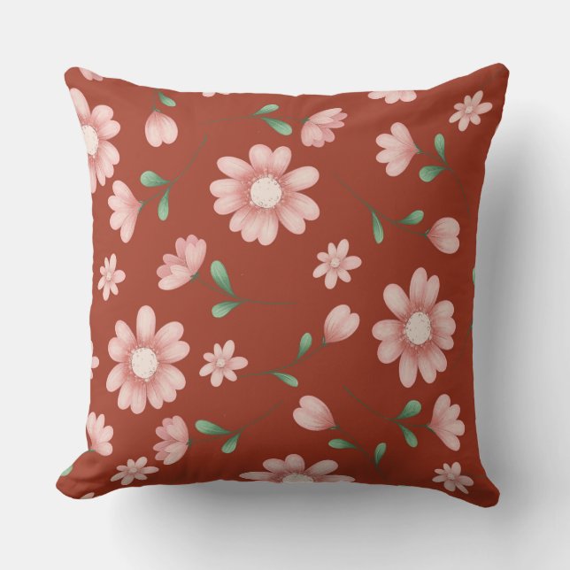 PRETTY PINK FLOWERS CUSHION (Front)