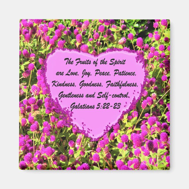 PRETTY PINK FLOWERS GALATIANS 5 MAGNET (Front)