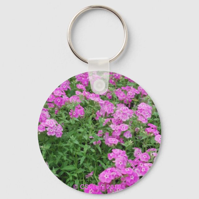 Pretty Pink Flowers Key Ring (Front)