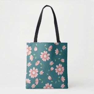 PRETTY PINK FLOWERS TOTE BAG