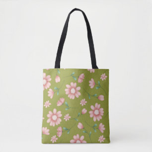 PRETTY PINK FLOWERS TOTE BAG