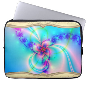 Pretty Pink Fractal Flower Laptop Sleeve