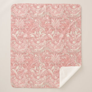 Pretty Pink French Parisian Design Sherpa Blanket