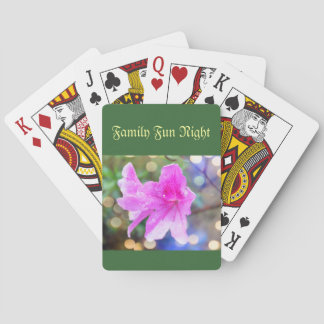 pretty pink garden flowers. floral fun night playing cards