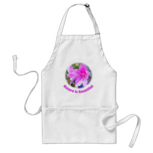pretty pink garden flowers. nature is beautiful. standard apron
