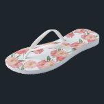 Pretty Pink Garden Flowers Watercolor Jandals<br><div class="desc">Pretty pink garden flowers watercolor</div>