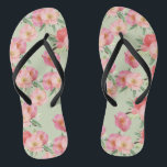 Pretty Pink Garden Flowers Watercolor Jandals<br><div class="desc">Pretty pink garden flowers watercolor</div>