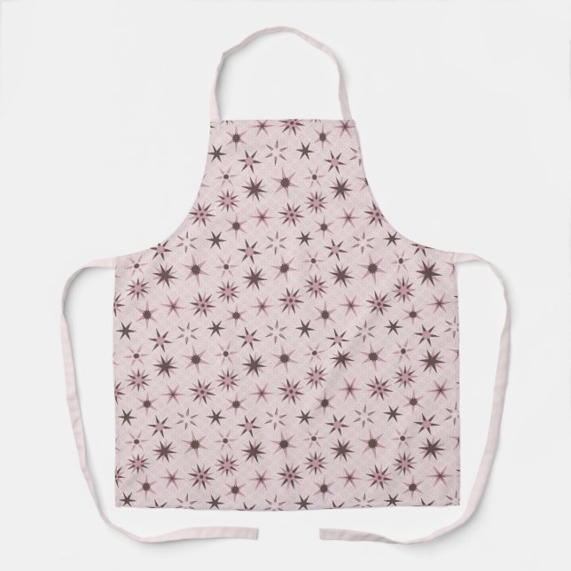 Pretty Pink Geo Stars - pattern.  Apron (Front)