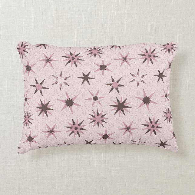 Pretty Pink Geo Stars - pattern. Decorative Cushion (Front)