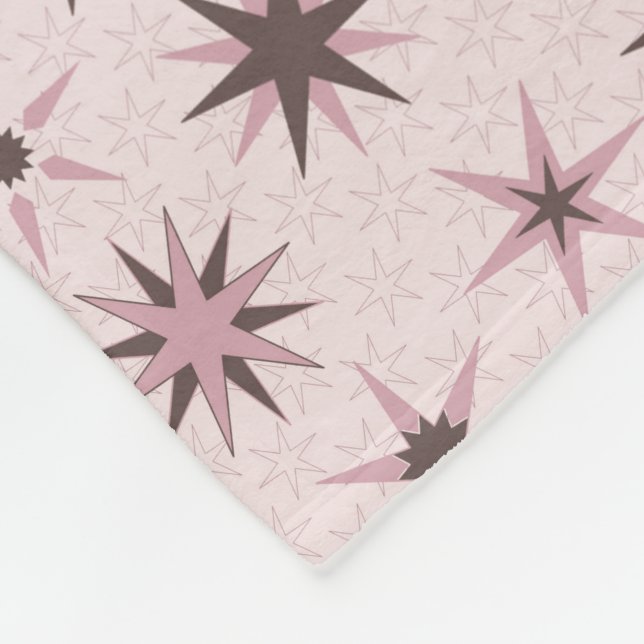 Pretty Pink Geo Stars - pattern.  Fleece Blanket (Corner)