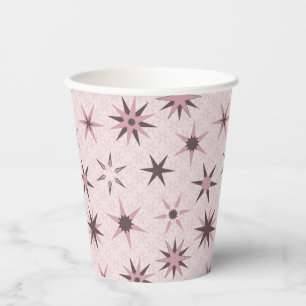 Pretty Pink Geo Stars - pattern. Paper Cups