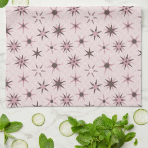 Pretty Pink Geo Stars - pattern.  Tea Towel
