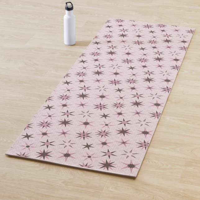 Pretty Pink Geo Stars - pattern.  Yoga Mat (In Situ)