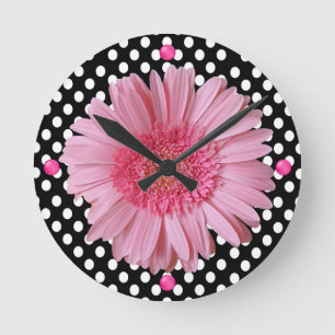 Pretty Pink Gerber Daisy Wall Clock