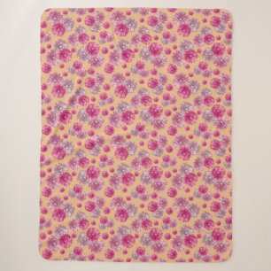 Pretty Pink Gerbera Daisy Flowers Soft Sherpa Blanket