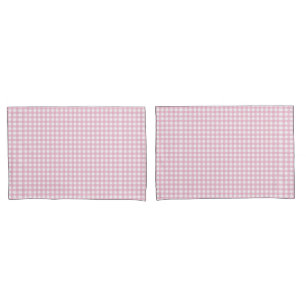 Pretty Pink Gingham Check Pattern Pillowcase