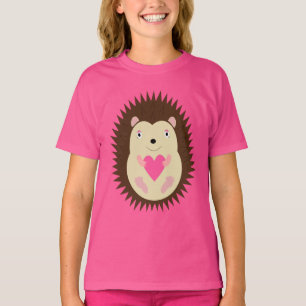 Pretty Pink Girl Hedgehog T-Shirt