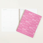 Pretty Pink Girls Name Font Collage Custom Teen Planner<br><div class="desc">This pretty pink 2025 daily planner is customised with your teen or little girl's name in 9 different beautiful fonts. A cute personalised present for a kid's bedroom.</div>